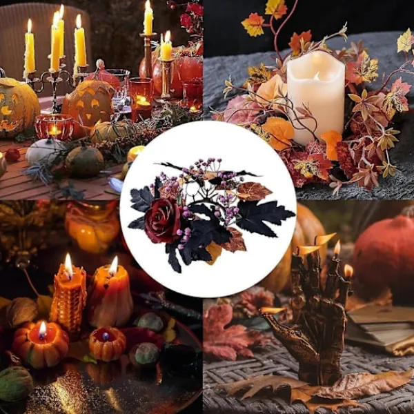 Halloween Ljusring - Vinröd Ros Halloween Ljusringar 7,6 cm | Lönnlöv> Huvudbonader