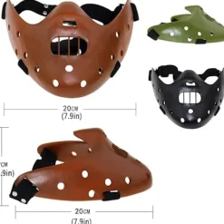 Halloween Mask Hannibal Lecter Mask Läskig Halloween Rollspel Realistisk Skräck Mördare Mask Halv Ansikte Huvudbonad Harts-FY><noscript><img width=