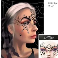LAIQIANKUA Halloween Party 1-delad Spider Web Makeup Face Smycken Sticker> Smink