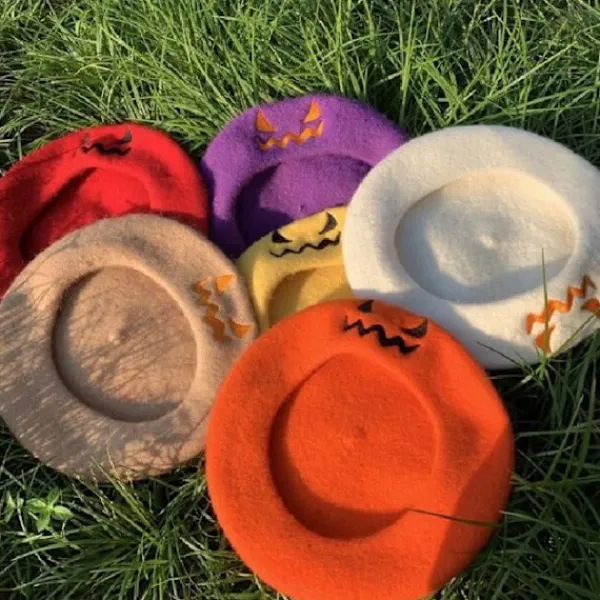 Holocky Halloween pumpa basker Söt kvinnor Cap varm hatt> Huvudbonader