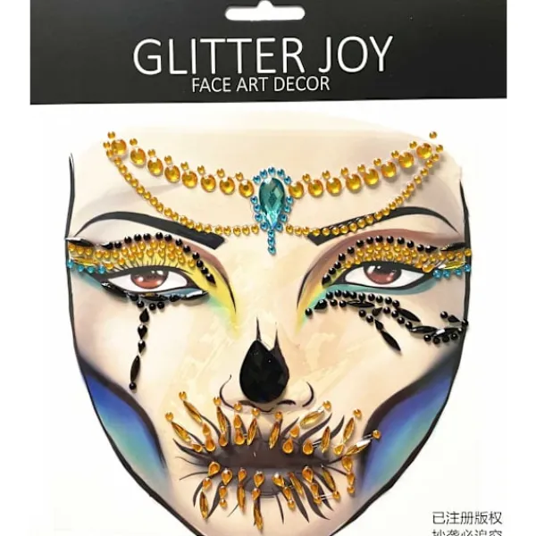 LAIQIANKUA Halloween Rhinestones 1 bit smink egyptisk drottning prydnad> Smink