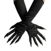 FMYSJ Halloween Tasshandskar Långa Fingernaglar Svarta Partyhandskar Kattklor Halloween Rekvisita Klor Handske Cosplay Kostymtillbehör (1 par, Svart) (FMY) | Fyndiq> Tillbehör