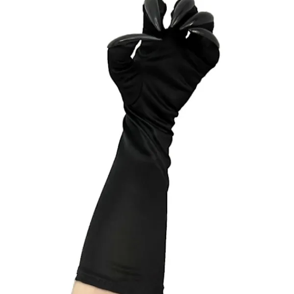 FMYSJ Halloween Tasshandskar Långa Fingernaglar Svarta Partyhandskar Kattklor Halloween Rekvisita Klor Handske Cosplay Kostymtillbehör (1 par, Svart) (FMY) | Fyndiq> Tillbehör