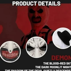 FMYSJ Halloween Terrifier Mask Clown Mask Läskig Joker Kostym Halloween Skräck Läskig Mask för Vuxna Män Kvinnor (FMY)><noscript><img width=