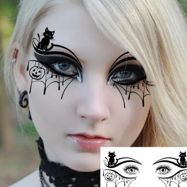 FMYSJ Halloween-häxögon Makeup Tillfälliga Tatueringar för Män och Kvinnor, 10-pack Realistiska Falska Ögonhörn Tatueringsdekaler, Långvariga Avlånga Ögon (FMY) 10 Sheets In One Package | Fyndiq> Smink