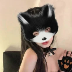 Halloween-maskuppsättning med katt, räv och varg, pälskostym, rävkostym, cosplaykostym, Halloween, rävsvans cosplay, Halloween-rävmask, karneval Halloween-fest | Fyndiq> Tillbehör