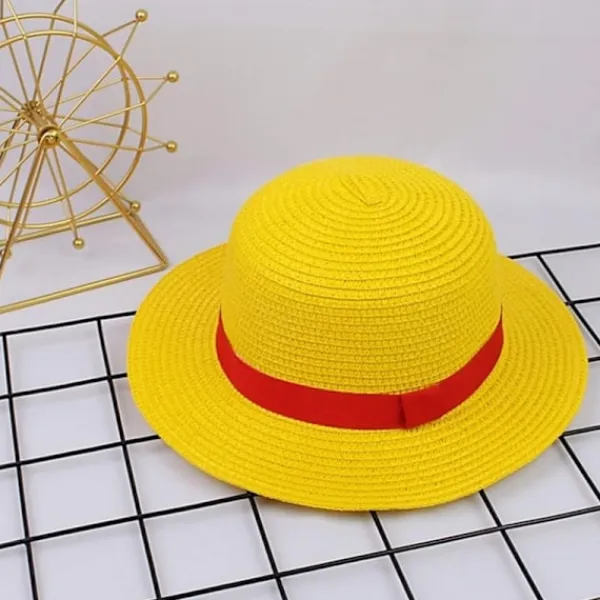 WAIDFU Halmhatt Madeline Hat Cospaly Monkey D Lufy Performance Props Gula Halmhattar Head Circumference 52 cm> Huvudbonader