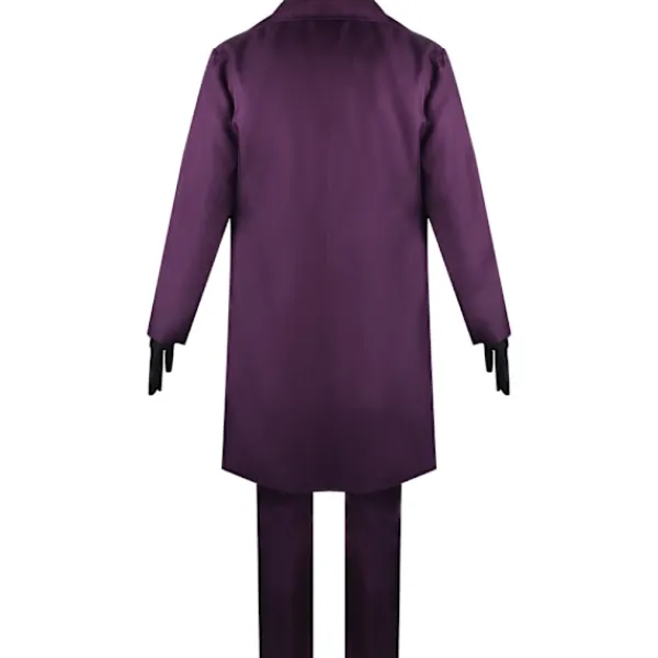 Heath Ledger Cosplay Kostym Halloween Män Film The Dark Knight Joker Kostym Lila Jacka Komplett Set M> Dräkter