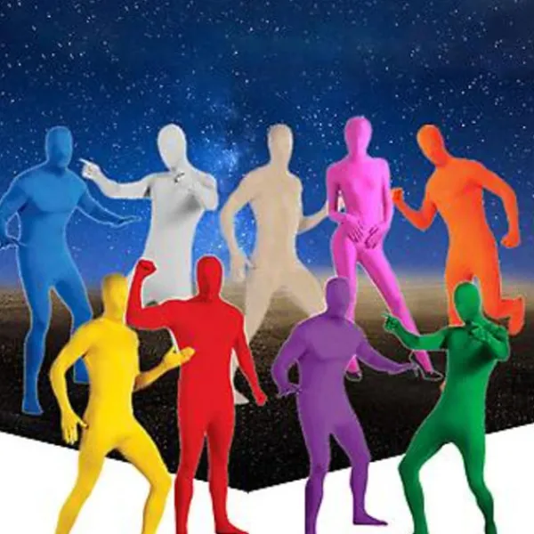Helkroppsdräkt Helkroppsfotografering Chroma Key Bodysuit Stretch Kostym För Foto Video Specialeffekt Festival Cosplay (150CM svart)> Dräkter