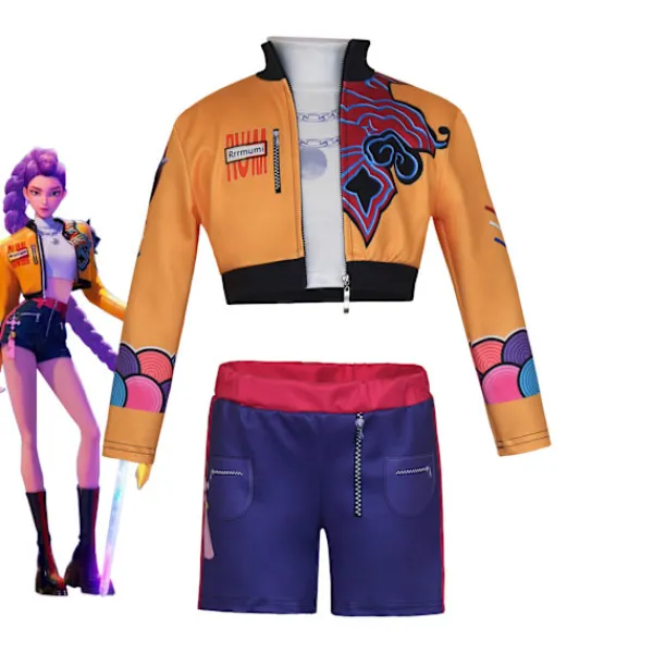 BraVärde Häftig Halloween Demon Slayer Cosplay Kostym | K-Demon Slayer Mira Zoi Rumy Anime Outfit Familj Par Cosplay Rumi (jacka + foder + shorts) 130 | Fyndiq> Dräkter