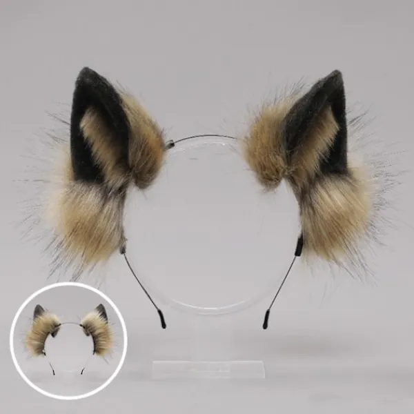 hhu Hårband med fluffiga vargöron Cosplay-rekvisita Huvuddekoration Unisex Halloweenfest Maskerad Hårband color> Huvudbonader