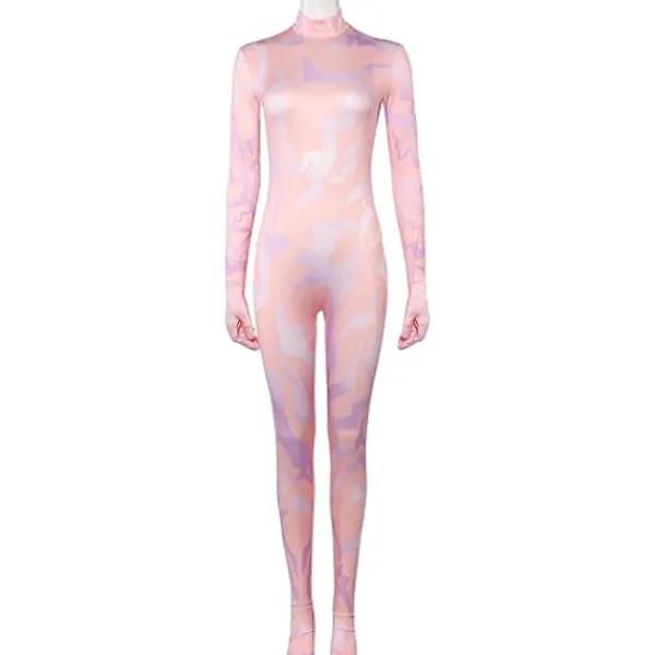 AcserGery Huggtands Tatuering Bodysuit Demonjägare Kostymer Vuxen Kvinnor Dans Halloween Cosplay Filmer Fans L> Dräkter