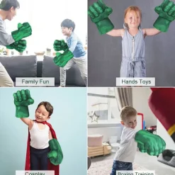 Hulk handskar, 1 par mjuka boxhandskar Hulk kostym plysch hand Fis[mo]><noscript><img width=