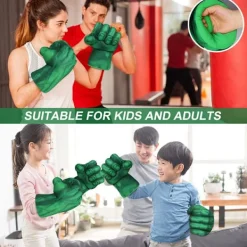 Hulk handskar, 1 par mjuka boxhandskar Hulk kostym plysch hand Fis[mo]><noscript><img width=
