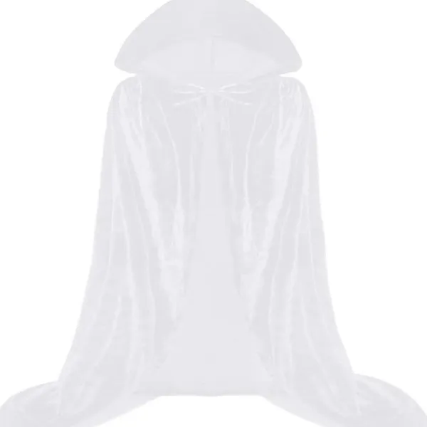 Huvbonad Kappa Vampyr Häxa Kappa Lång Kappa Unisex Vuxen Cosplay Kostym Vit One Size One Size> Dräkter