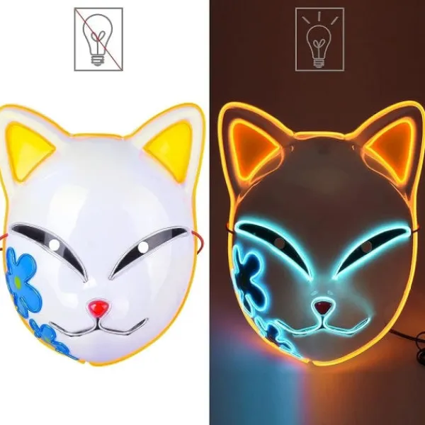 no brand IC Demon Slayer LED-mask Cosplay Lysande Mask Anime Demon Slayer Cosplay Maskerad Halloween Klä upp> Masker