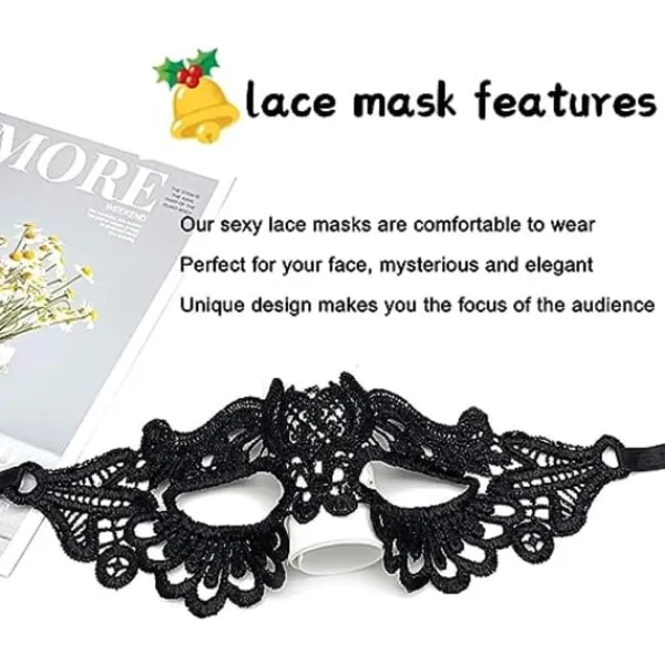 no brand IC Lady of Luck Venetians Mask för Män Spetsmask Venetians Maskeradbal Halloween Fest> Masker