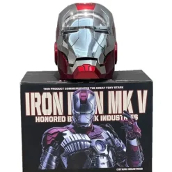 Toyz Land Iron Man Hjälm 1:1 MK5 Elektrisk Multi-piece Öppning och Stängning Hjälm Röst Kontroll Ögon med Ljus> Huvudbonader