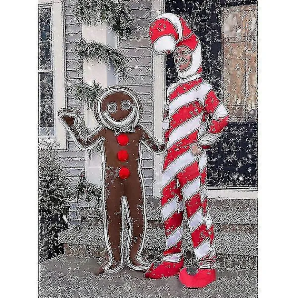 Isad Gingerbread Man Kostym för Vuxna, Julgodis Kostym M> Dräkter