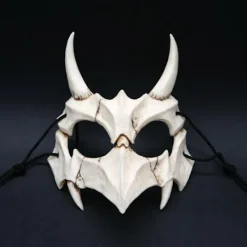 ATELA Japanese Half Mask - Tiger Mask,Ye Yaksha Dragon God Tengu Black Tortoise, Resin Skull Skrämmande skräck Ninja Mask Kostymrekvisita(Yaksha)> Masker