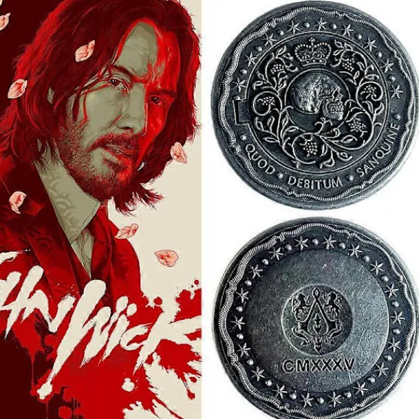 FMYSJ John Wick: Chapter 4 Wick Blodsed Markör Mynt Samlingar Replika Cosplay Rekvisita Souvenir Badge Män Kvinnor Accessoarer (FMY)> Tillbehör