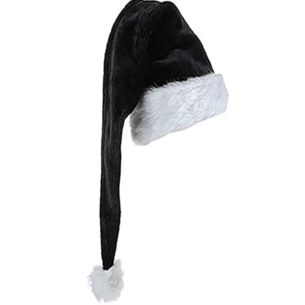 LEIGELE Jul Sammet Tomtehatt Unisex Bekväm Klassisk Svart och Vit Vuxen & Barn Julhatt för Julfest 30 150cm (LGL) 30 75cm> Huvudbonader