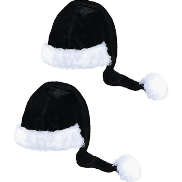 LEIGELE Jul Sammet Tomtehatt Unisex Bekväm Klassisk Svart och Vit Vuxen & Barn Julhatt för Julfest 30 150cm (LGL) 30 75cm> Huvudbonader