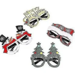 Vett Juldekoration Glasögon, 12 Delar Julglitter Party Glasögon Ram A><noscript><img width=