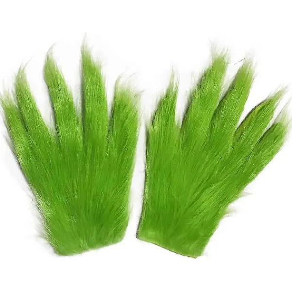 unbranded Julgröna Vantar Plysch Grinch Vantar Jul Cosplay Kostymtillbehör Karneval Semester Jul Fest Favorit Present> Tillbehör