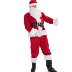 Jultomtekostym 7 delar Komplett juldräkt för vuxna Cosplay tomtedräkt xl puls (180-195cm)><noscript><img width=