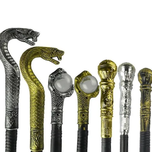 Justerbar käpp, vintage design Halloween-kostymtillbehör, resekäpp med frimurarsymboler för artister, magiker, egyptiska faraoner> Tillbehör