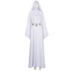 AIZHENCHEN Karneval 2024 Barn Vuxen Space Force Prinsessa Kostym Maskerad Party Kläder Vit Kappa Rollspel Leia Cosplay Kostym Barn L> Dräkter