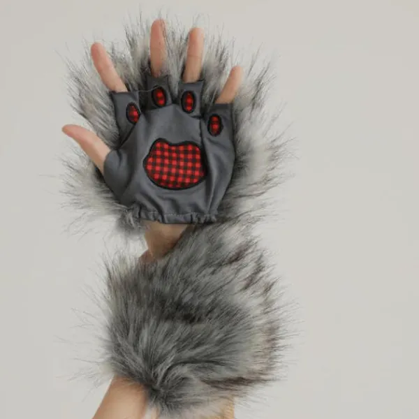 unbranded Katt Tassar Handskar Cosplay Djur Tassar Fingerlösa Vantar Therians Tassar Fursuit> Tillbehör