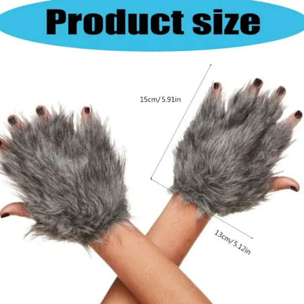 unbranded Katt Tassar Handskar Cosplay Djur Tassar Fingerlösa Vantar Therians Tassar Fursuit> Tillbehör