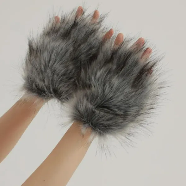 unbranded Katt Tassar Handskar Cosplay Djur Tassar Fingerlösa Vantar Therians Tassar Fursuit> Tillbehör