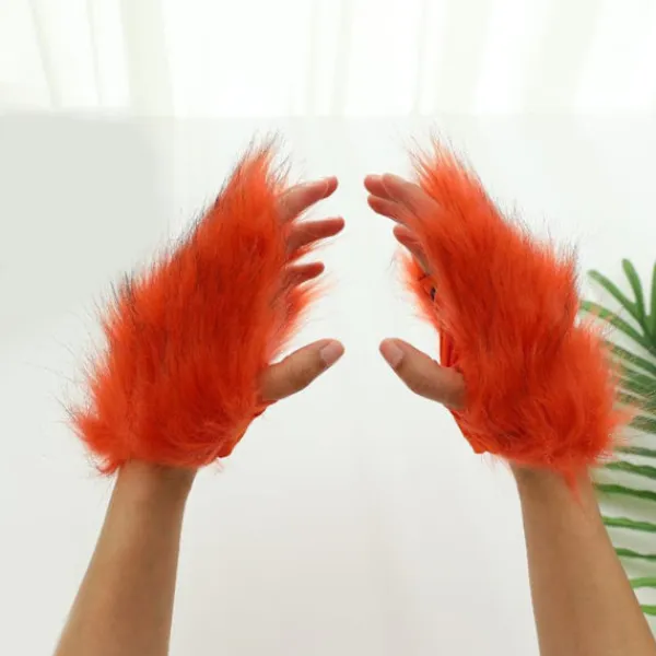unbranded Katt Tassar Handskar Cosplay Djur Tassar Fingerlösa Vantar Therians Tassar Fursuit> Tillbehör