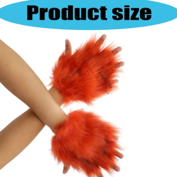 unbranded Katt Tassar Handskar Cosplay Djur Tassar Fingerlösa Vantar Therians Tassar Fursuit> Tillbehör