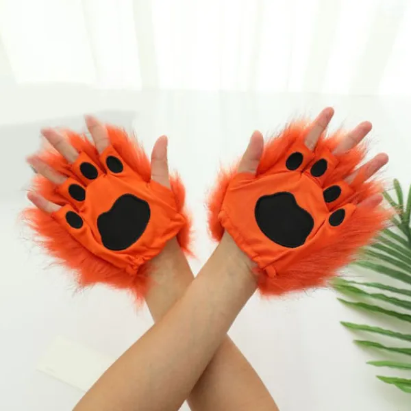 unbranded Katt Tassar Handskar Cosplay Djur Tassar Fingerlösa Vantar Therians Tassar Fursuit> Tillbehör