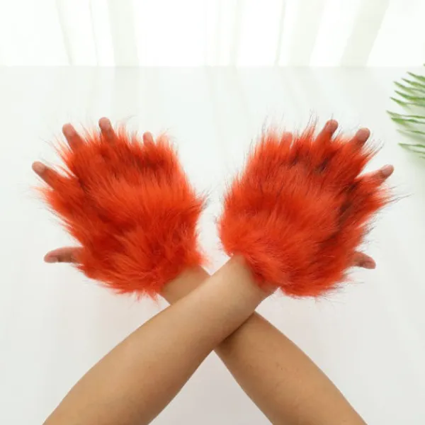unbranded Katt Tassar Handskar Cosplay Djur Tassar Fingerlösa Vantar Therians Tassar Fursuit> Tillbehör