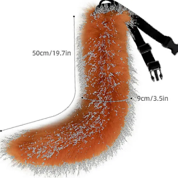 Konstgjord Pälsräv Svans Katt Varulv Cosplay Kostym Set Plysch Mask Fluffiga Tassar Handskar Halloween Jul -FÄRG: Vit> Tillbehör