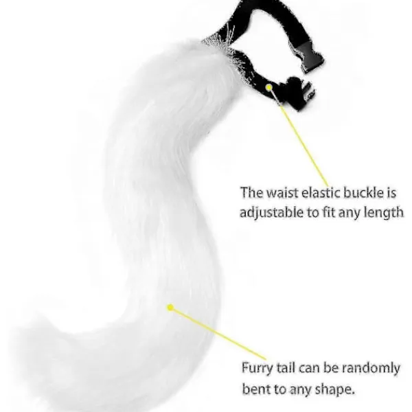 FMYSJ Konstgjord Pälsräv Svans Katt Varulv Cosplay Kostym Set Plysch Mask Fluffiga Tassar Handskar Halloween Jul (FMY)> Tillbehör
