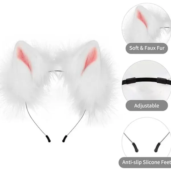 Konstgjorda Pälskattungar och Varghuvudsvansset för Vuxna och Barn Klorhandske Kit för Halloween Anime Cosplay Fest> Tillbehör