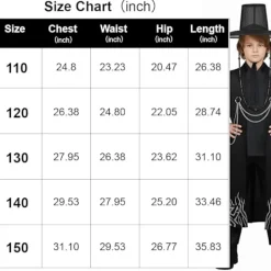 Kpop Demon Hunter Cosplay Kostym för Pojkar, Kpop Hunters Skurk Saja Jinu Outfit med Kappa, Demon, Saja, Halloween 50cm><noscript><img width=