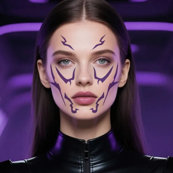 Kpop Demon Hunter Girl Group Tatuering Klistermärke Cosplay Flash Demon Hunter Smink Ansikts Klistermärke Roll> Smink