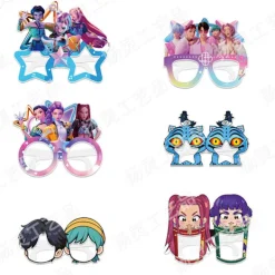 KPOP DEMON HUNTER party pappersglasögon dekoration party fotoglasögon atmosfär rekvisita Photo Glasses 12-Pack-Type A> Tillbehör