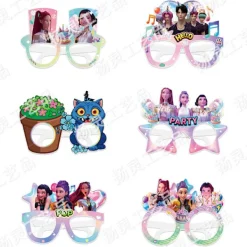 KPOP DEMON HUNTER party pappersglasögon dekoration party fotoglasögon atmosfär rekvisita Photo Glasses 12-Pack - Type B> Tillbehör