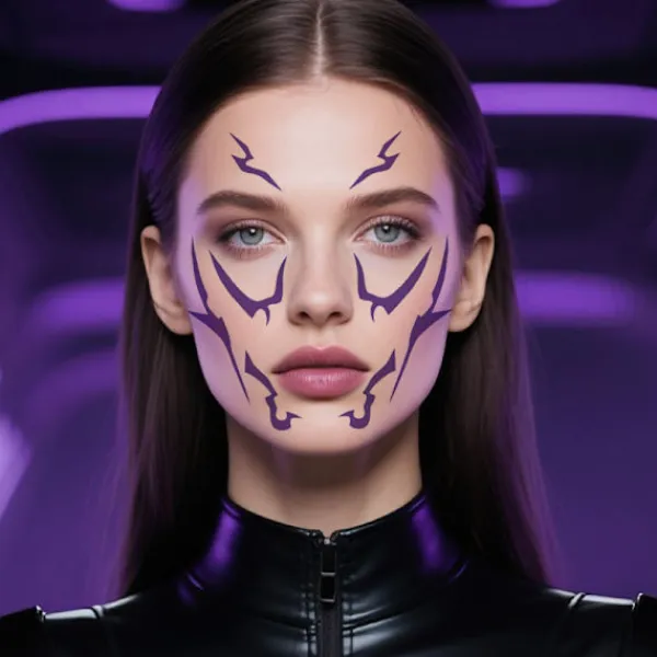 LBJ Kpop Demon Hunter Tjejgrupp Tatueringsklistermärke Cosplay Blixt Demon Hunter Smink Ansiktsklistermärke> Smink