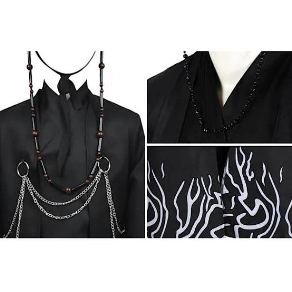 Kpop demonjägare Cosplay kostym för pojkar, Kpop Hunters skurk Saja Jinu outfit med kappa, demon, Saja, halloween 30cm> Dräkter