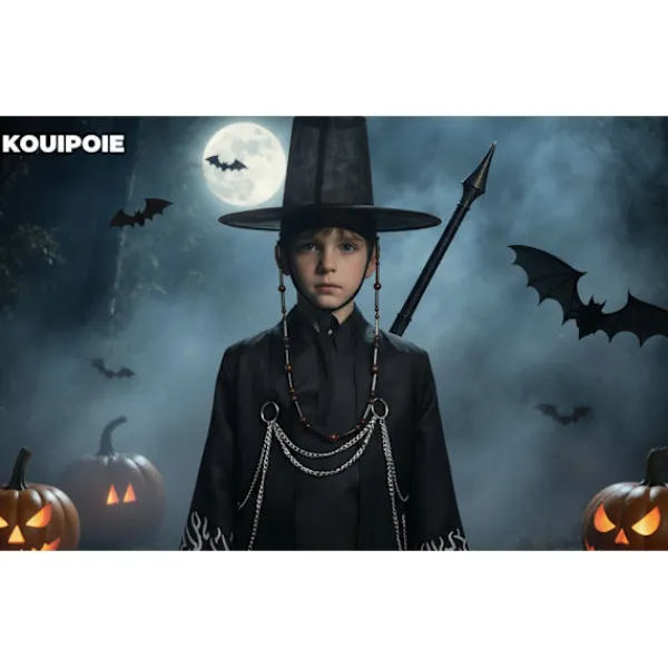 Kpop demonjägare Cosplay kostym för pojkar, Kpop Hunters skurk Saja Jinu outfit med kappa, demon, Saja, halloween 30cm> Dräkter