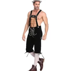 Äkta tyska läderlederhosen för män, Oktoberfest-kostym[JUN] M> Dräkter